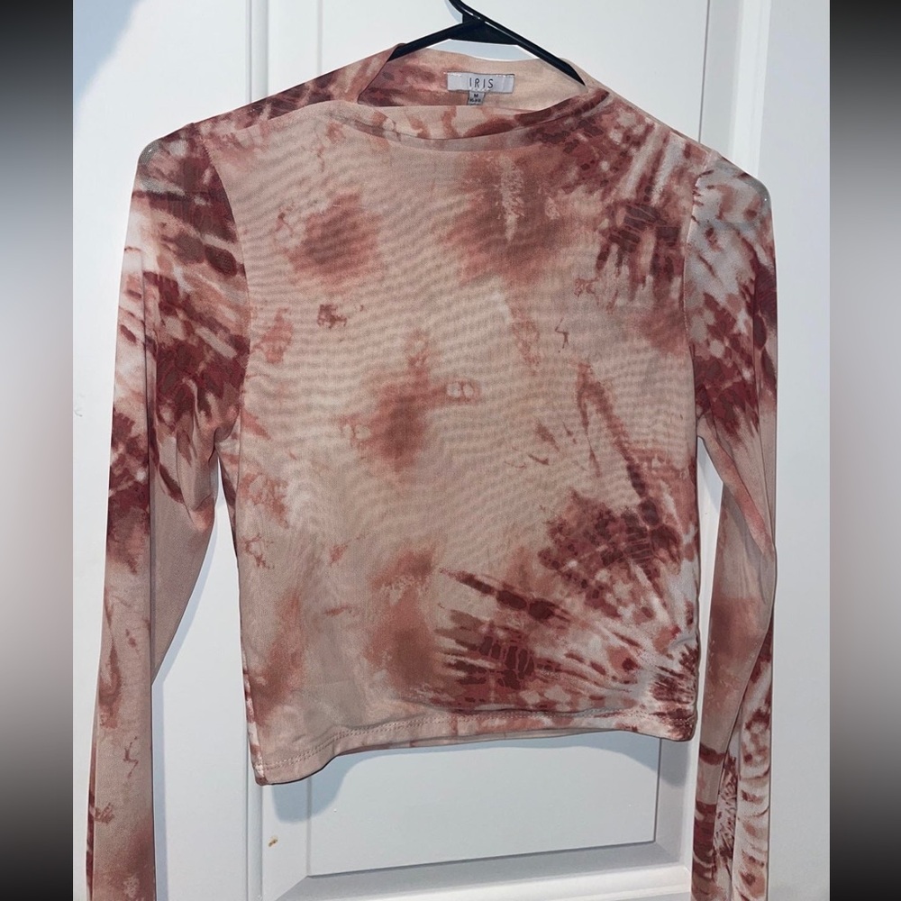 Tie Dye Mesh Long-Sleeve Top (MEDIUM)